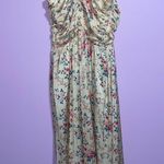 Jill Stuart Sarah Ruched Floral Midi Slip Dress Size 6 Yellow Coquette Soft Photo 5