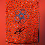 Homemade Red Floral Apron with Blue Maxi Dress Photo 4