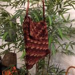 Brown tan crochet mii crossbody bag purse Measurement in pics Photo 1