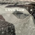 Love Sam  Women’s S Black Long Sleeve Cotton Voile Ruffle Front Embroidered Top Photo 5