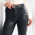 Abercrombie & Fitch 🆕 Black High Rise 90s Straight Vegan Faux Leather Pant 26🆕 Photo 3
