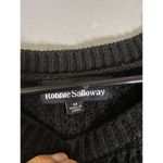 Ronnie Salloway Black Chunky Knit Button Split Side Scoop Neck Sweater M Black Size M Photo 3