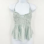 Free People Womens Hooked On You Halter Top Tie Back Size L Ice Polar Blue Photo 2