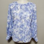 Nine West Downtown Periwinkle camo blouse size small Photo 1