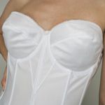 Dominique White Satin Torsolette Long Line Bustier Corset Bra Top Size undefined Photo 2