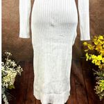 LITA By Ciara Icon Rib V Neck Cardigan Button Front Midi Dress Photo 13