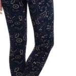 Pilcro  x Anthropologie Serif Corduroy Navy Tan Paisley Pant Size 30 Photo 0