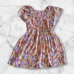 Jolie & Joy Women's Pink Yellow Flowy Ruffle Floral Smocked Mini Dress Size 2X Photo 2