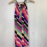 Trina Turk  silk Rancho wind chimes multicolored stripped dress size large Photo 3