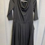 Reborn SKU 7639 Black Cowl Neck Sleeve Midi Dress Size L Size L Photo 0
