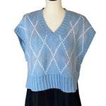 Kendall + Kylie NWOT  Super Soft Knit Sweater Vest Oversized XS Blue Photo 3