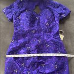 Women’s Purple Short Sleeve Formal Dress Lace Appliqué Zip Up Back Size 8 NWT Photo 8