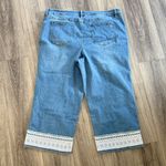 Susan Graver  Light Blue Cropped Jeans with Lace Detail 22 Photo 1