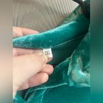 Teal Tiered Faux Velvet Collard Dress Blue Size XXL Photo 2