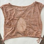 Free People Movement Tied And True Open Back Tee Orange Stripe L Size L Photo 2
