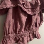 American Eagle  Mauve Babydoll Ruffled Peplum Cropped Tank Top Photo 6
