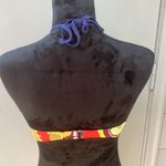 J.Crew  70’s print halter style swim top size large Photo 4