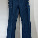 Wrangler Vintage 70s  Sportswear Jeans Flare Button up lace up side size 7/8 Photo 0