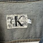 Calvin Klein Vintage‎  Dark Wash Collar Cropped Denim Jean Jacket Size Medium Photo 3