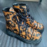 Schutz New!  Maylova Leopard Lug Sole Combat Boot Photo 1