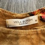 Viola Borghi Tan Butterfly Short Ruffle Sleeve 100% Linen Top Women’s Size M Size M Photo 5