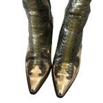 Donald Pliner Western Metallic Pitone Snake Leather Boot Shoe New $695 Sz 8.5 Gold Photo 3