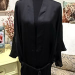 Victoria's Secret  Black Satin Robe Intimates Sleepwear Photo 0