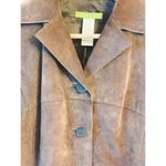 Singrid Olsen Women Suede Collared Button Down Jacket Sz Small Brown Photo 2