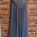 Bill Levkoff womens lace bodice chiffon skirt formal event dress gray 10 Photo 0