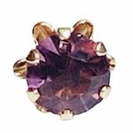 Amethyst 14K Single Round  Stud Earring Photo 0