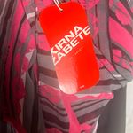 Kirna Zabete Target Scarf Gray Pink Lips Stripes Print Sheer Polyester One Size Photo 3