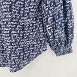 CAbi  Te Amo Love Cursive V-Neck‎ Lightweight Long Puff Sleeve Blouse Peasant XS Photo 10