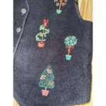 Karen Scott Karen‎ Scott Women's Medium M Christmas Vest Embroidered Topiary Photo 1