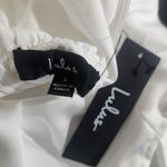 Lulus  White Sleeveless Mini Satin Blouson Dress NWT Size Small White Mini Dress Photo 9