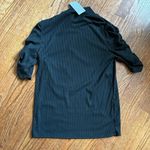 Sans Souci NWT‎  ruched sleeve top, black, L Photo 2