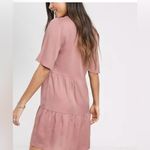 Mango  buttoned mini smock dress in pink size US 4 Photo 4