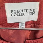 2 Piece Set Vintage Skirt and Jacket Rust Red Embossed Floral Double Breasted 18 Photo 8