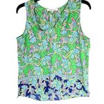 Rose + Olive Top Women M Green Blue Floral Sleeveless Flowy Colorful Summer Boho Size M Photo 0