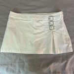 SheIn White Small Low-Rise Buckle Mini Skort (Skirt With Shorts Underneath) Photo 1