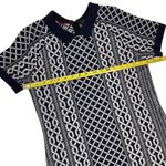 Tommy Hilfiger Navy & White Knit chain Sweater Dress Collar Size M wool Photo 2