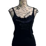 J.Crew Womens Ruffle Collar Strappy Tank Top Blouse Navy Preppy Casual M Cotton Photo 0