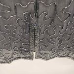 Scala Vintage Festive Dress Whimsigoth Fairy XL Black Silver Silk Sequined Beads Photo 9