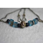 Source Unknown Retro Chic Blue Beaded Silver Tone Like New Eyeglass Chain Necklace Photo 1