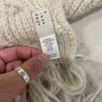 A New Day Cable Knit Chunky Cream Color Scarf w/ Fringe Textured Style Cozycore Photo 4