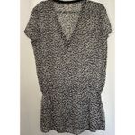 Michael Kors Sheer Swimsuit Cover Up Black White Jaguar Print Size Large Photo 7