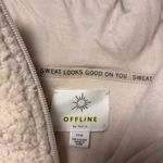 Aerie Offline Coat Womens Small CreamSherpa lined Teddy Bear Hoodie Jacket Multiple Photo 1