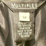 Multiples  Long Sleeve Floral Open Front Blazer Black‎ Green Blue Size Medium Photo 4