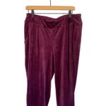 Soma Purple Velour Velvet Pull On Pants Large Elastic Waist Jogger Lounge Pocket Photo 1