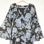 Free People  Melrose Maxi Dress Size 2 Floral Night Combo Boho Flare Sleeves Photo 4