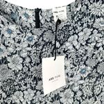 NWT AMS PURE Collection Navy Blue and White Floral Chiffon Top Size 14 Photo 1